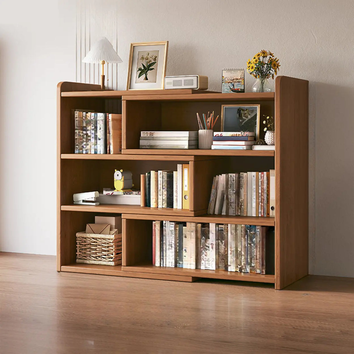 Modern Horizontal Rectangle Closed Wooden Bookcase Image - 18