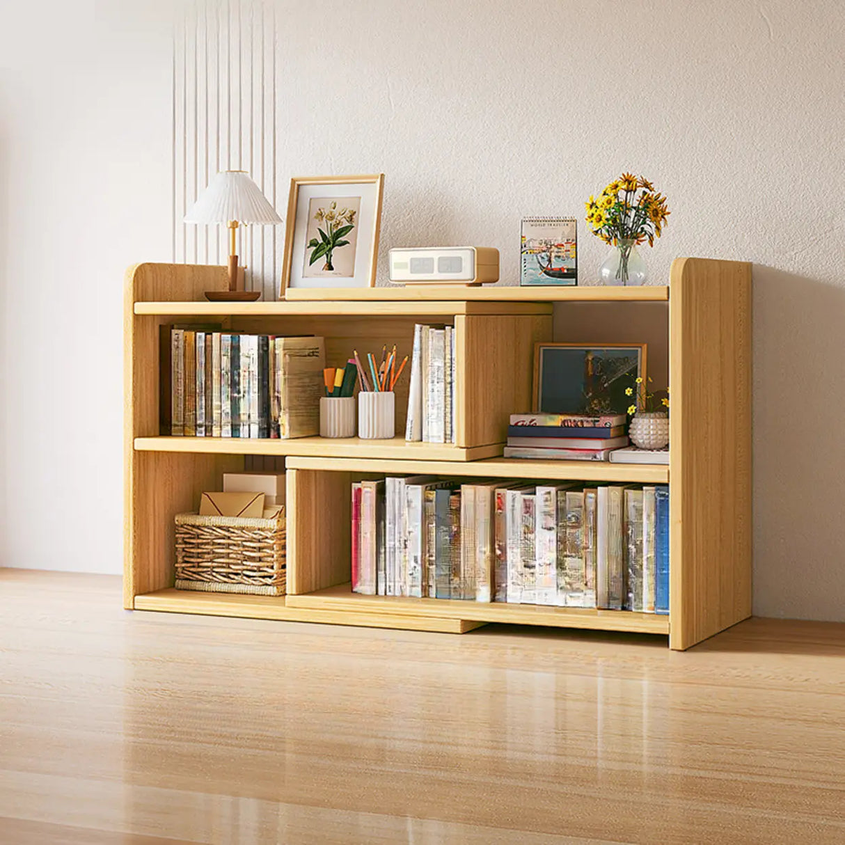 Modern Horizontal Rectangle Closed Wooden Bookcase Image - 19