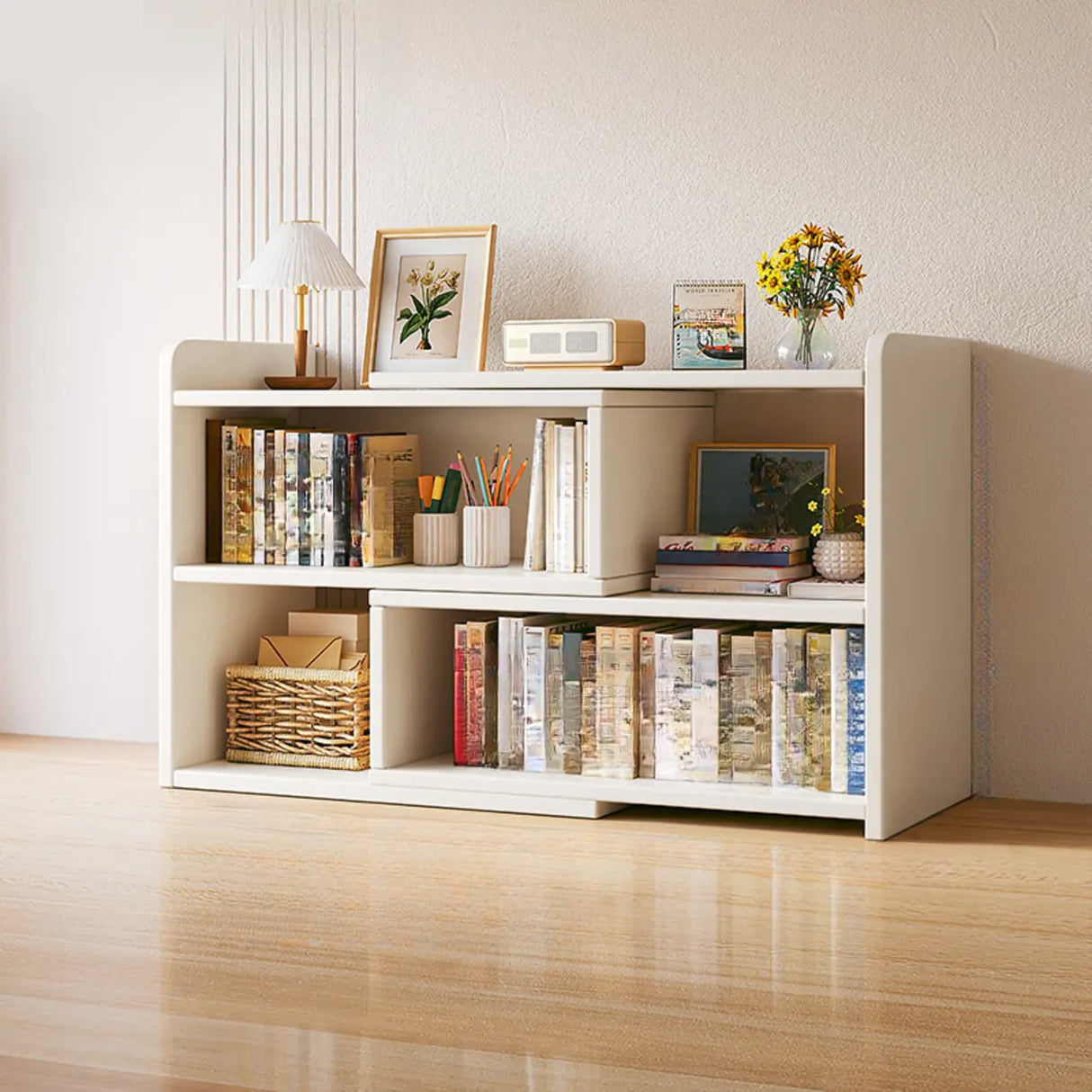 Modern Horizontal Rectangle Closed Wooden Bookcase Image - 20