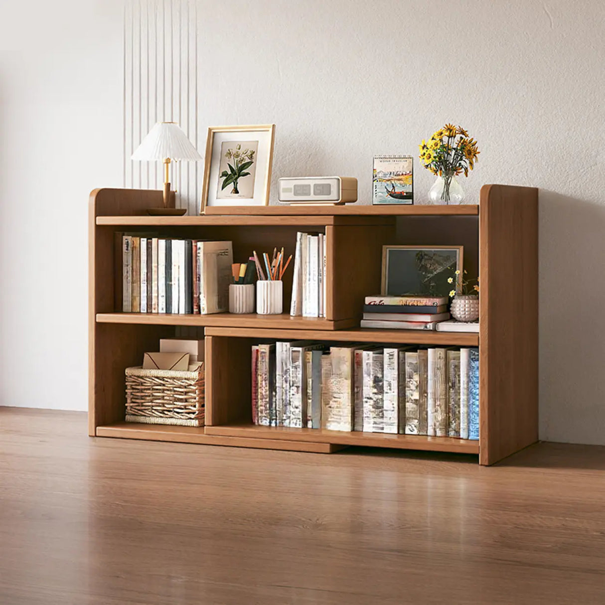 Modern Horizontal Rectangle Closed Wooden Bookcase Image - 21