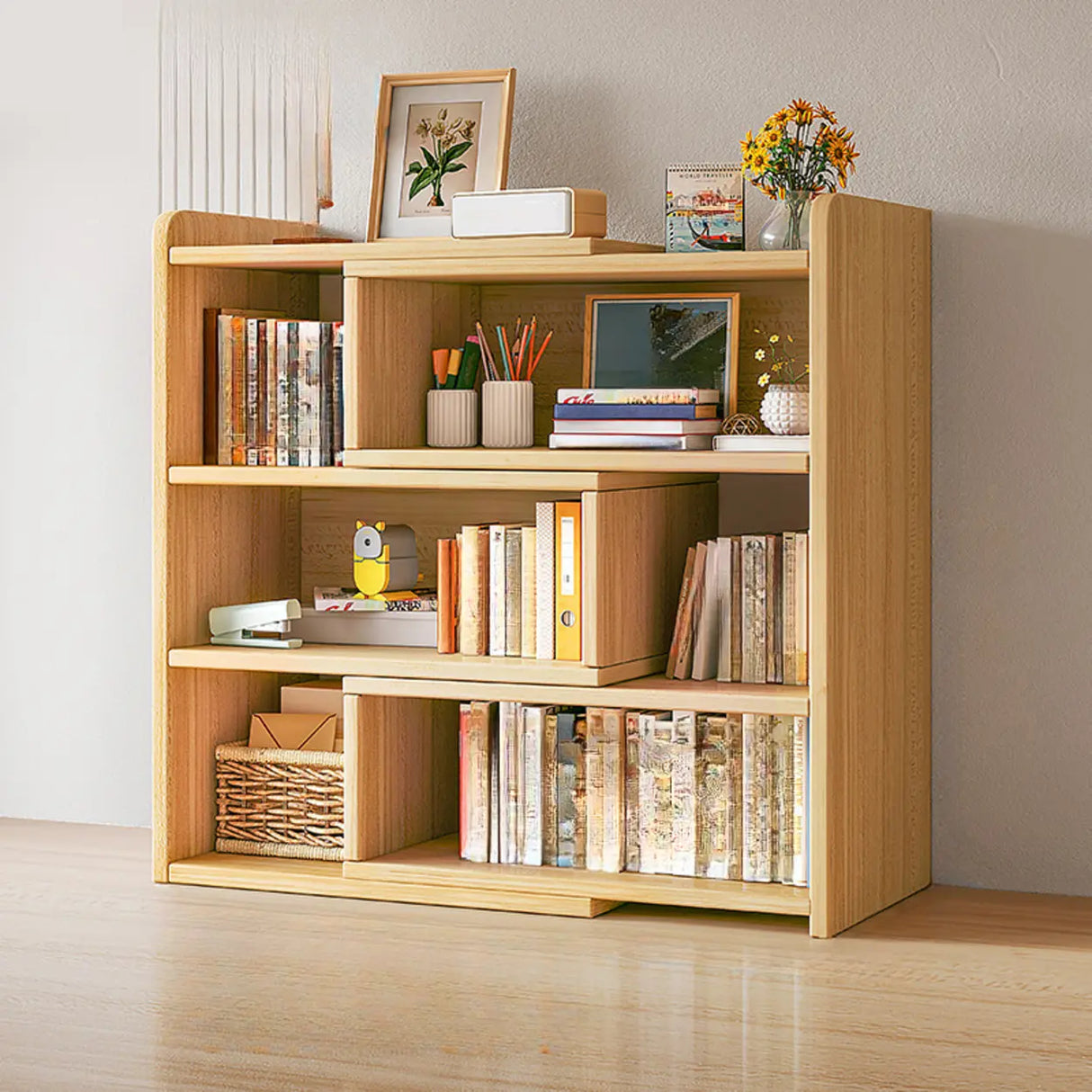 Modern Horizontal Rectangle Closed Wooden Bookcase Image - 22