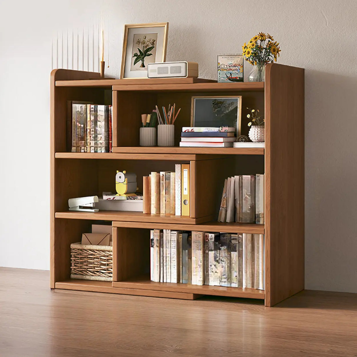 Modern Horizontal Rectangle Closed Wooden Bookcase Image - 24