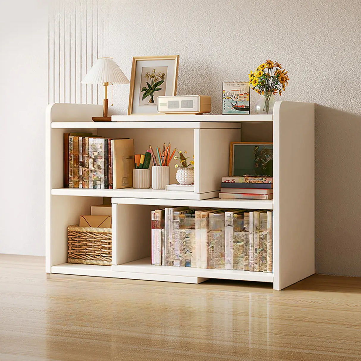 Modern Horizontal Rectangle Closed Wooden Bookcase Image - 25