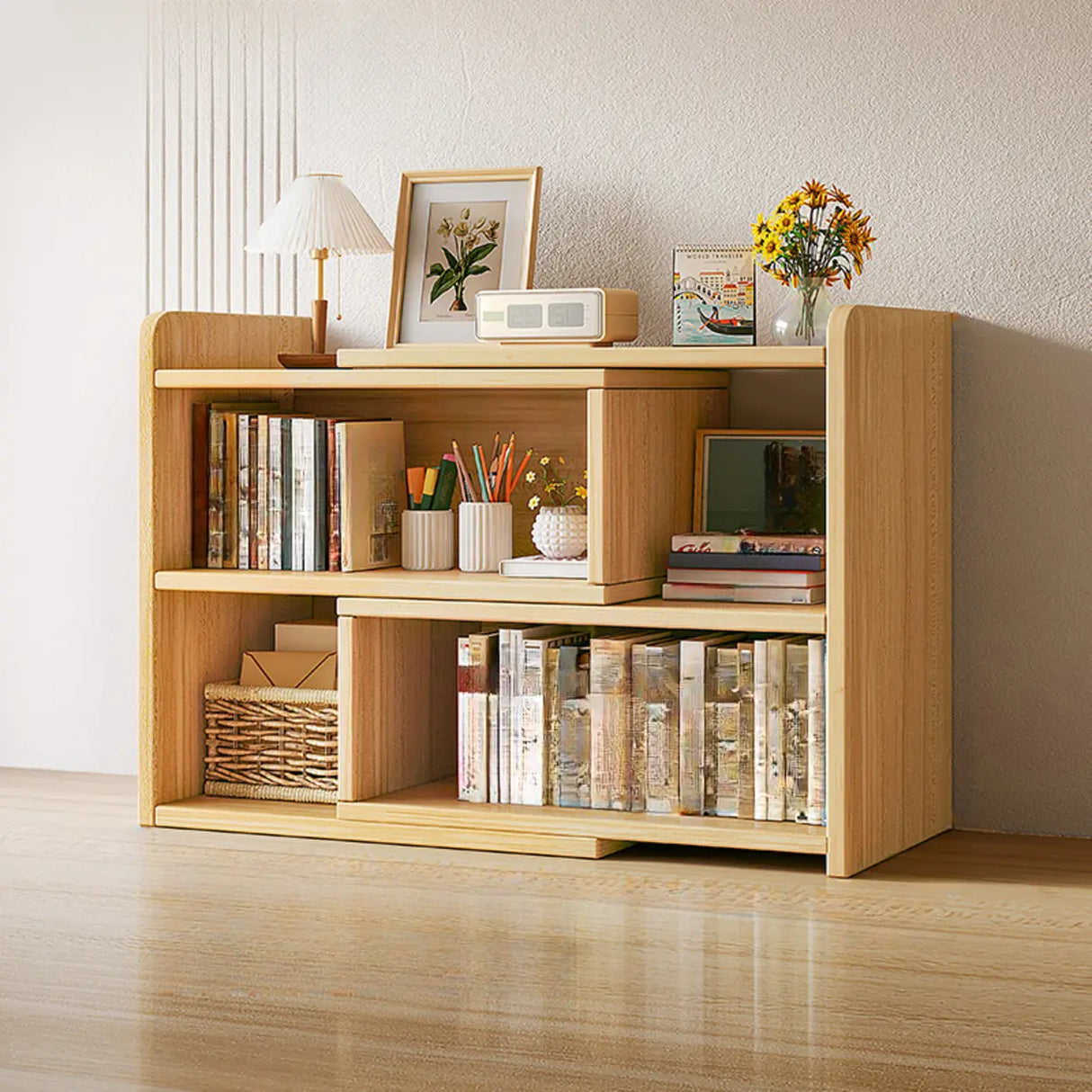 Modern Horizontal Rectangle Closed Wooden Bookcase Image - 26