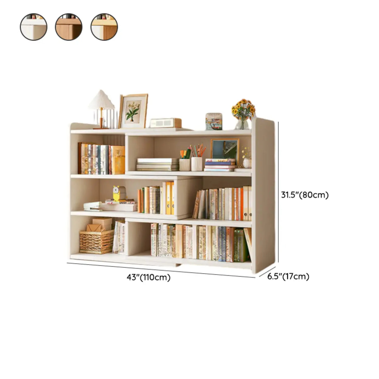 Modern Horizontal Rectangle Closed Wooden Bookcase Image - 31
