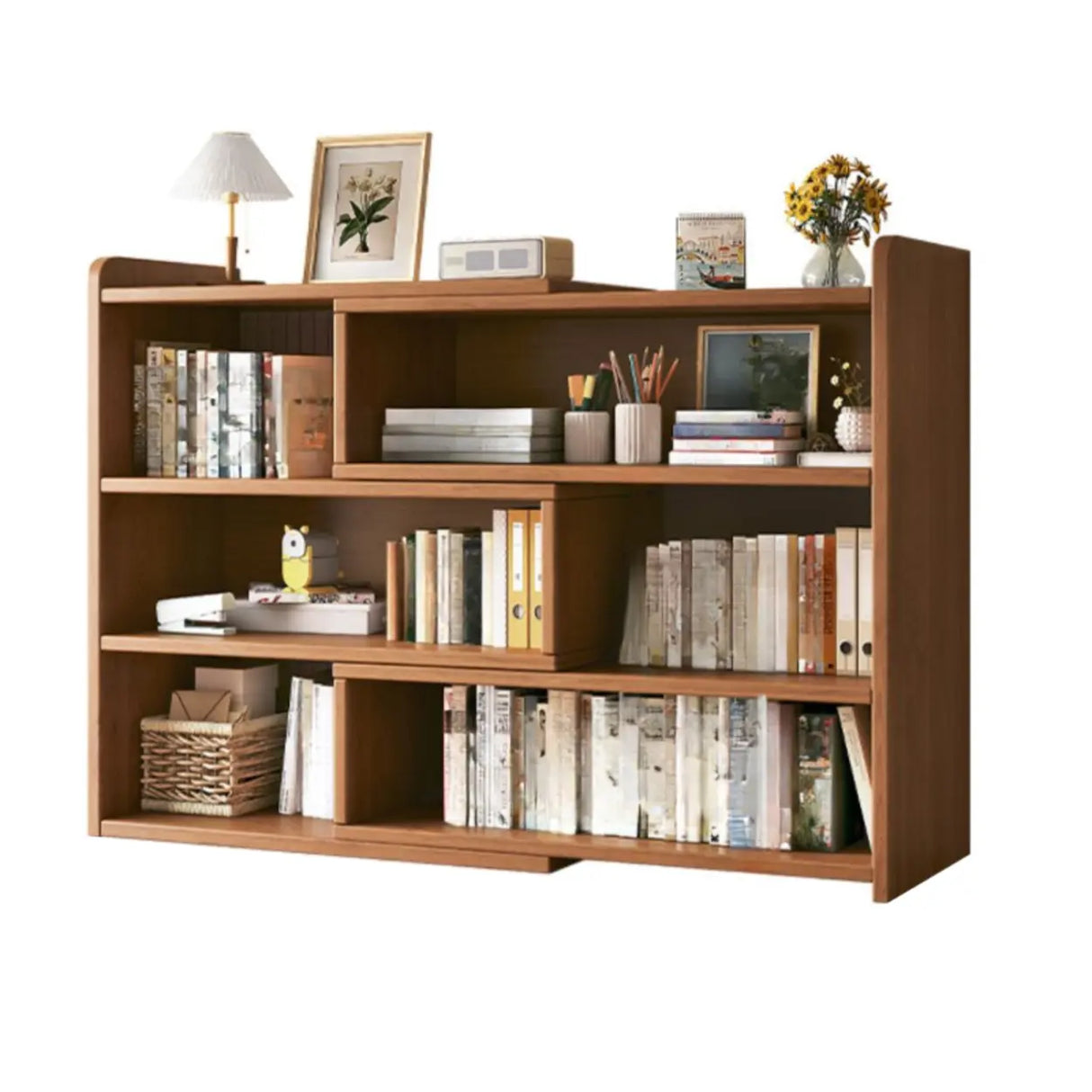 Modern Horizontal Rectangle Closed Wooden Bookcase Image - 9