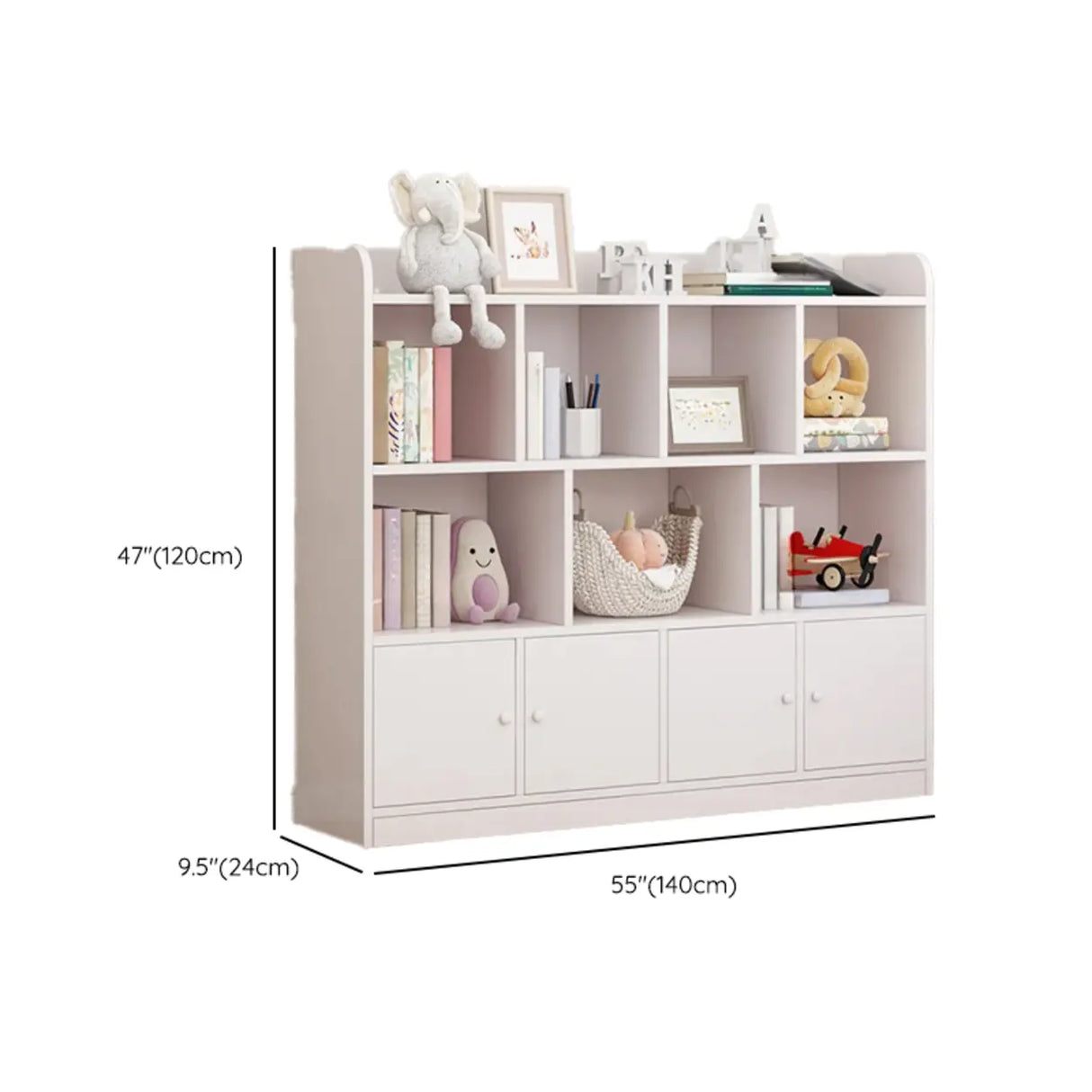 Modern Horizontal White Simple Wood Display Bookcases Image - 27