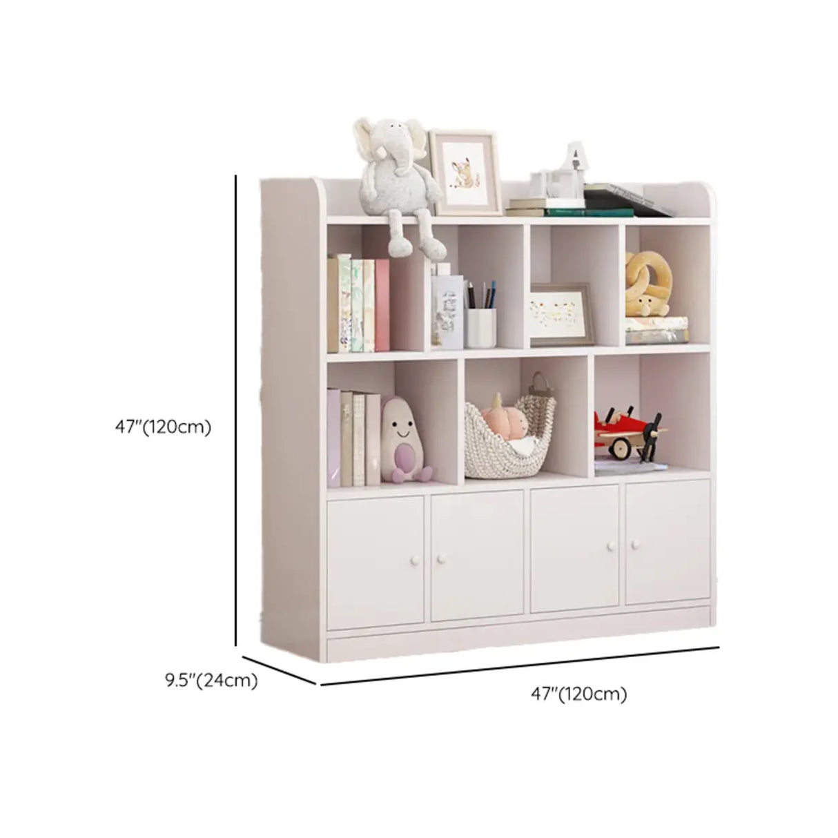Modern Horizontal White Simple Wood Display Bookcases Image - 28