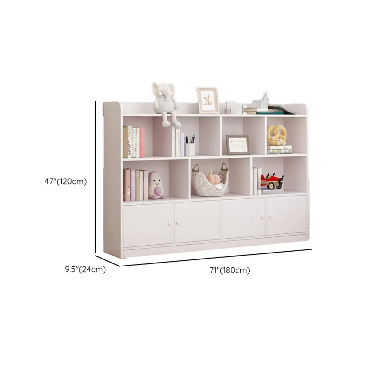 Modern Horizontal White Simple Wood Display Bookcases Image - 30