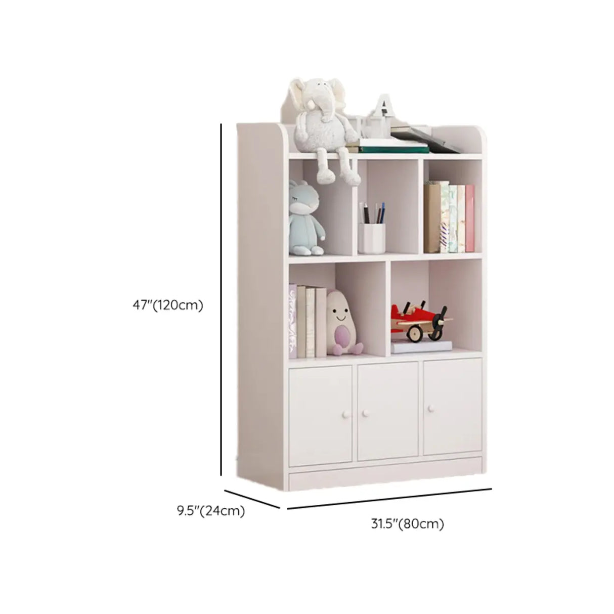 Modern Horizontal White Simple Wood Display Bookcases Image - 31
