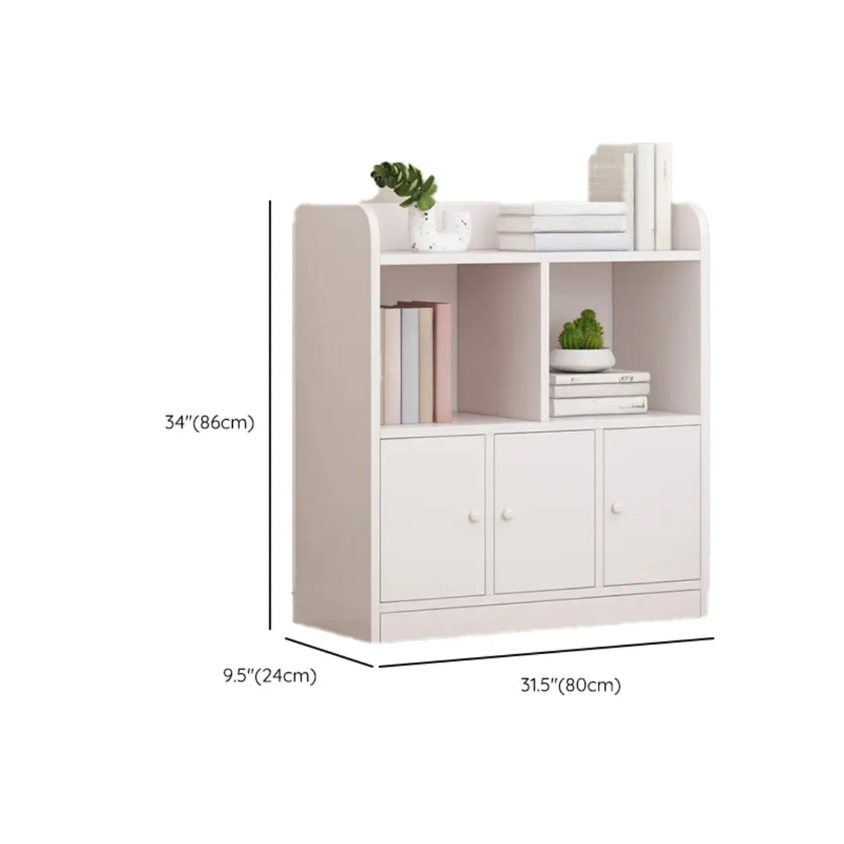 Modern Horizontal White Simple Wood Display Bookcases Image - 32