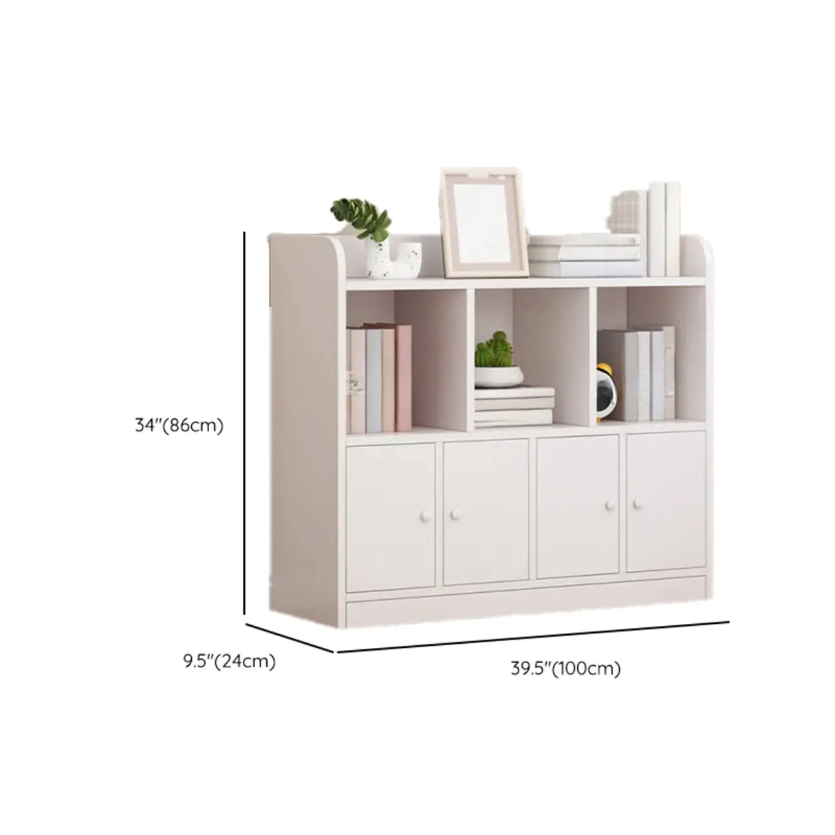 Modern Horizontal White Simple Wood Display Bookcases Image - 33
