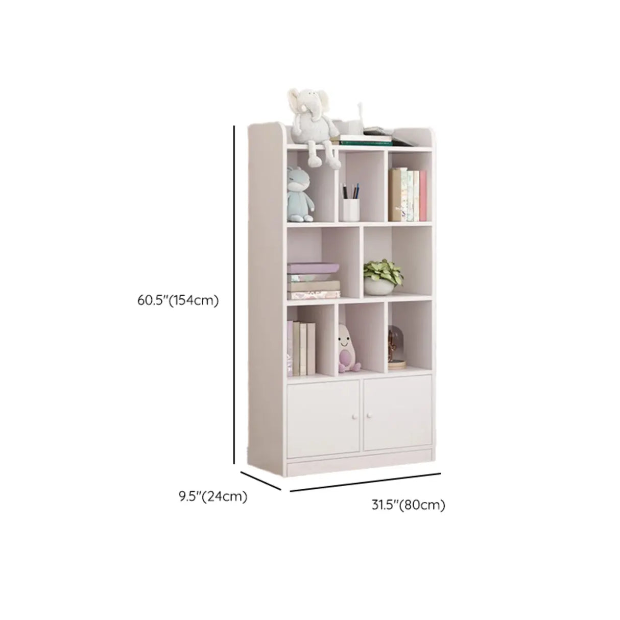 Modern Horizontal White Simple Wood Display Bookcases Image - 38