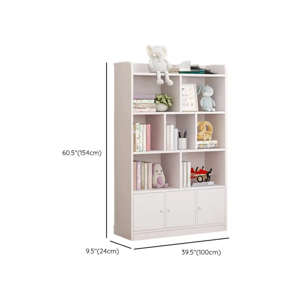 Modern Horizontal White Simple Wood Display Bookcases Image - 39