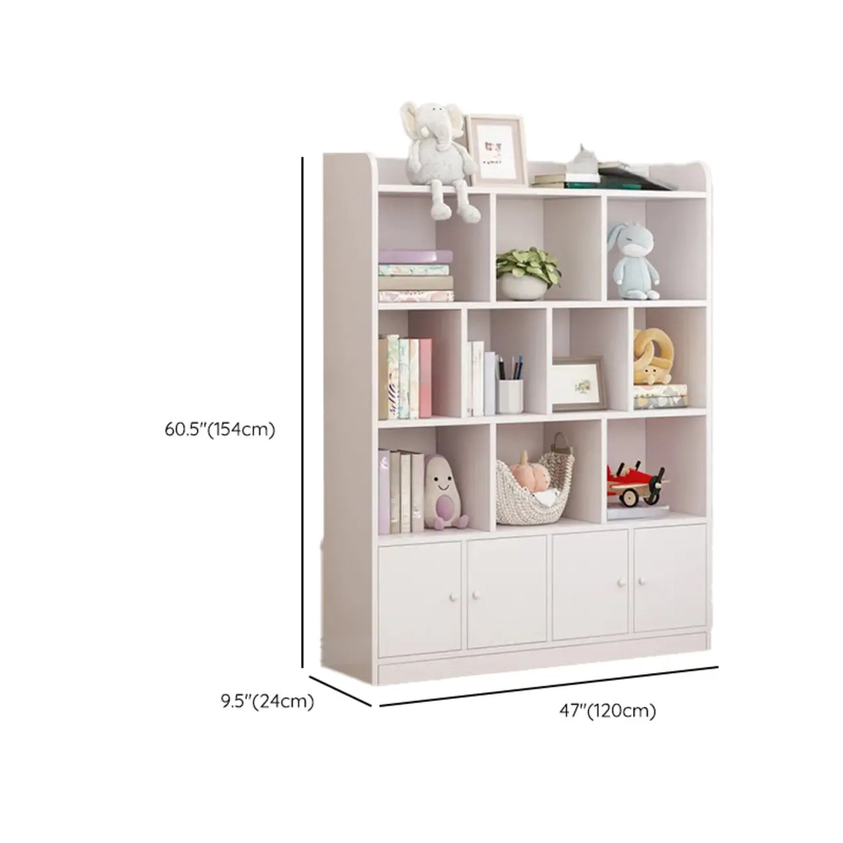 Modern Horizontal White Simple Wood Display Bookcases Image - 40