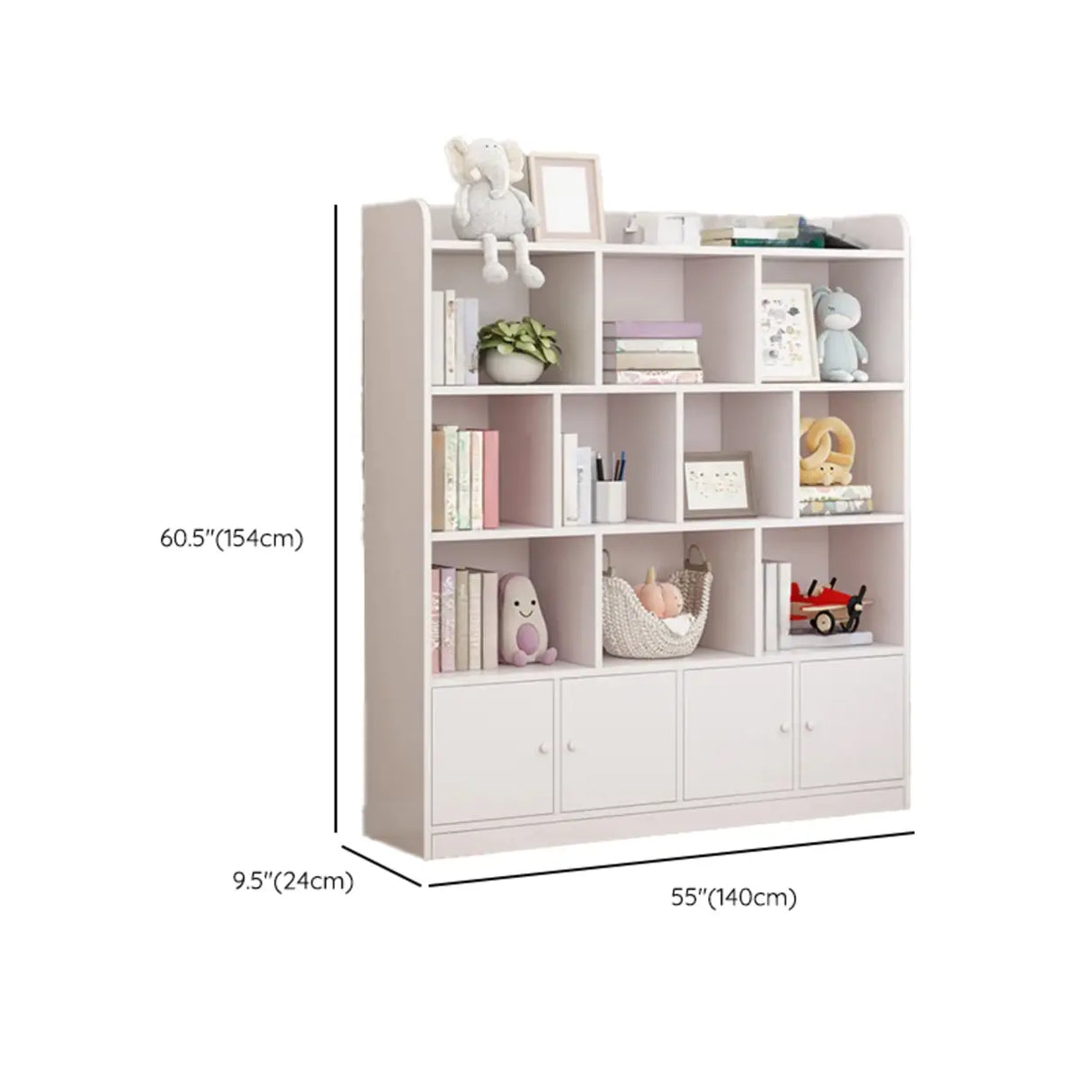 Modern Horizontal White Simple Wood Display Bookcases Image - 41