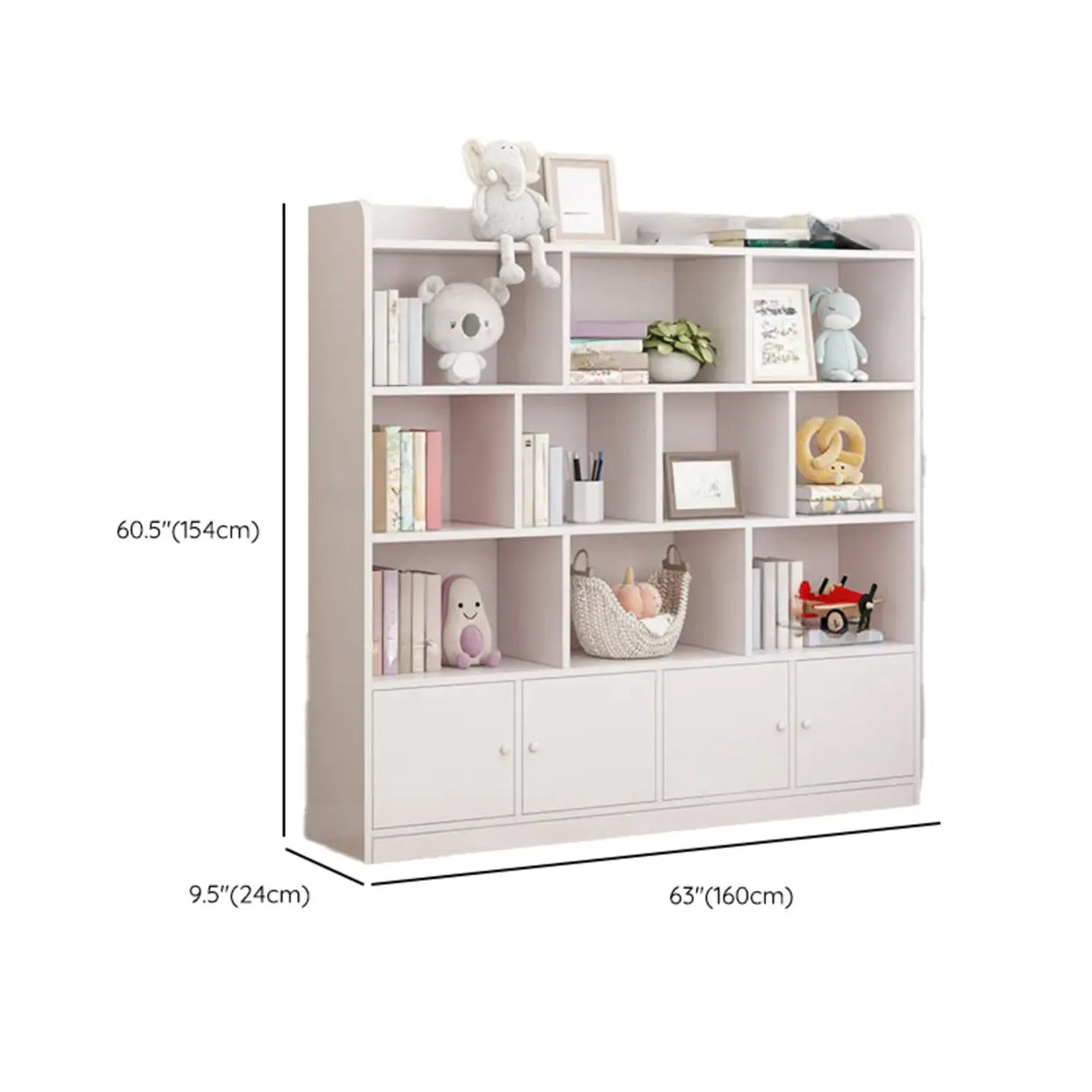 Modern Horizontal White Simple Wood Display Bookcases Image - 42