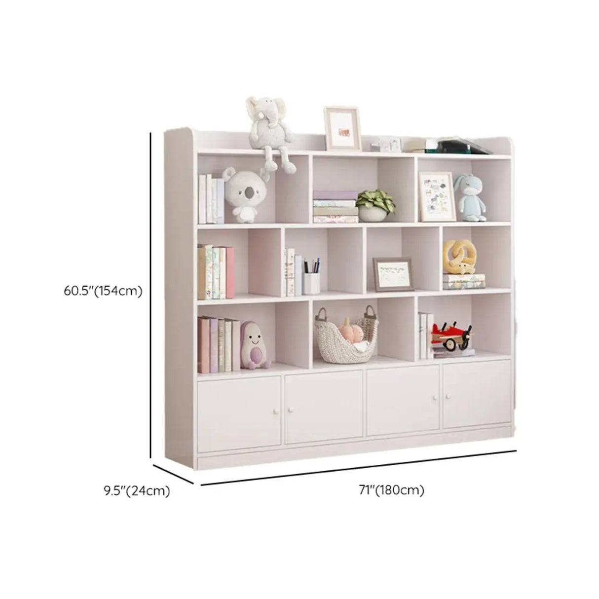 Modern Horizontal White Simple Wood Display Bookcases Image - 43