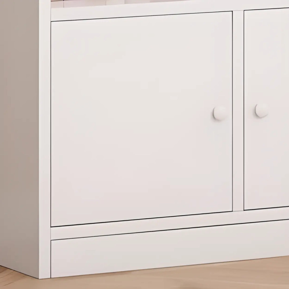 Modern Horizontal White Simple Wood Display Bookcases Image - 7