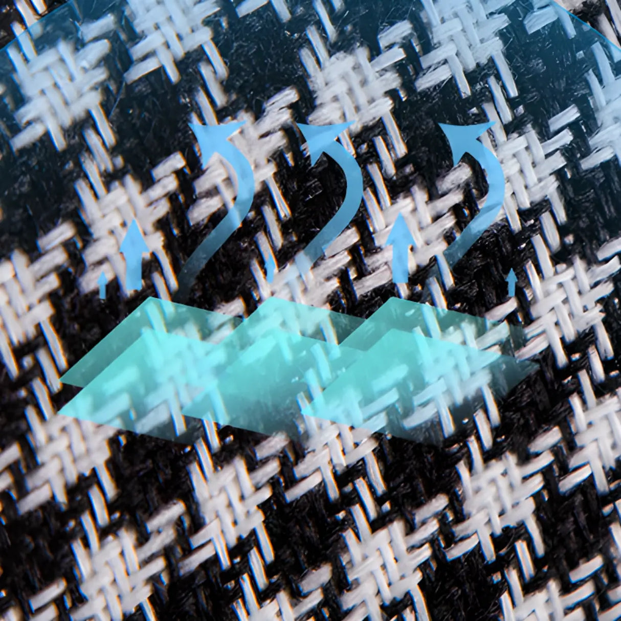 Modern Houndstooth Fabric Living Room Blue Arm Accent Chair Image - 16