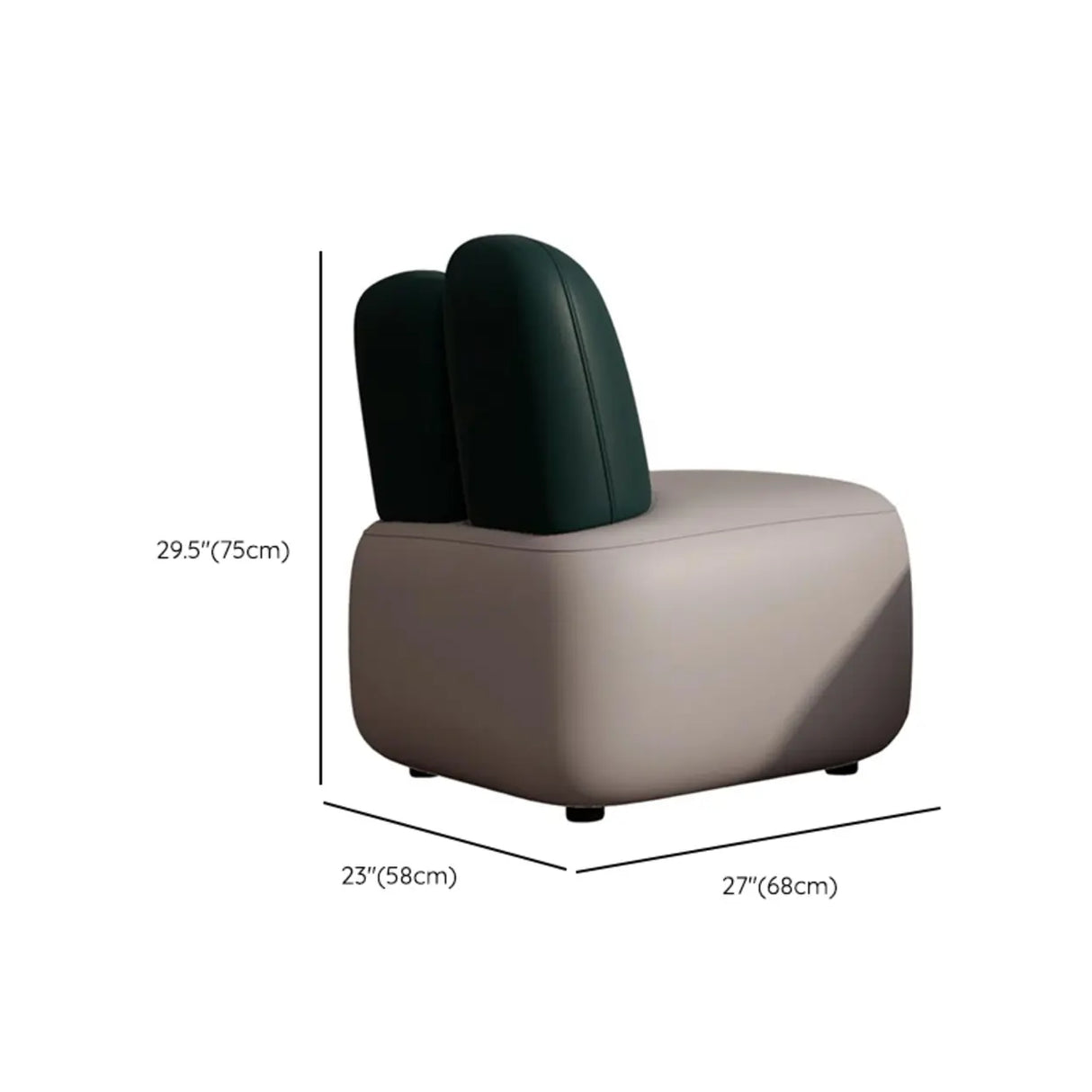 Modern Houndstooth Grey Ergonomic Rabbit Ear Accent Chair