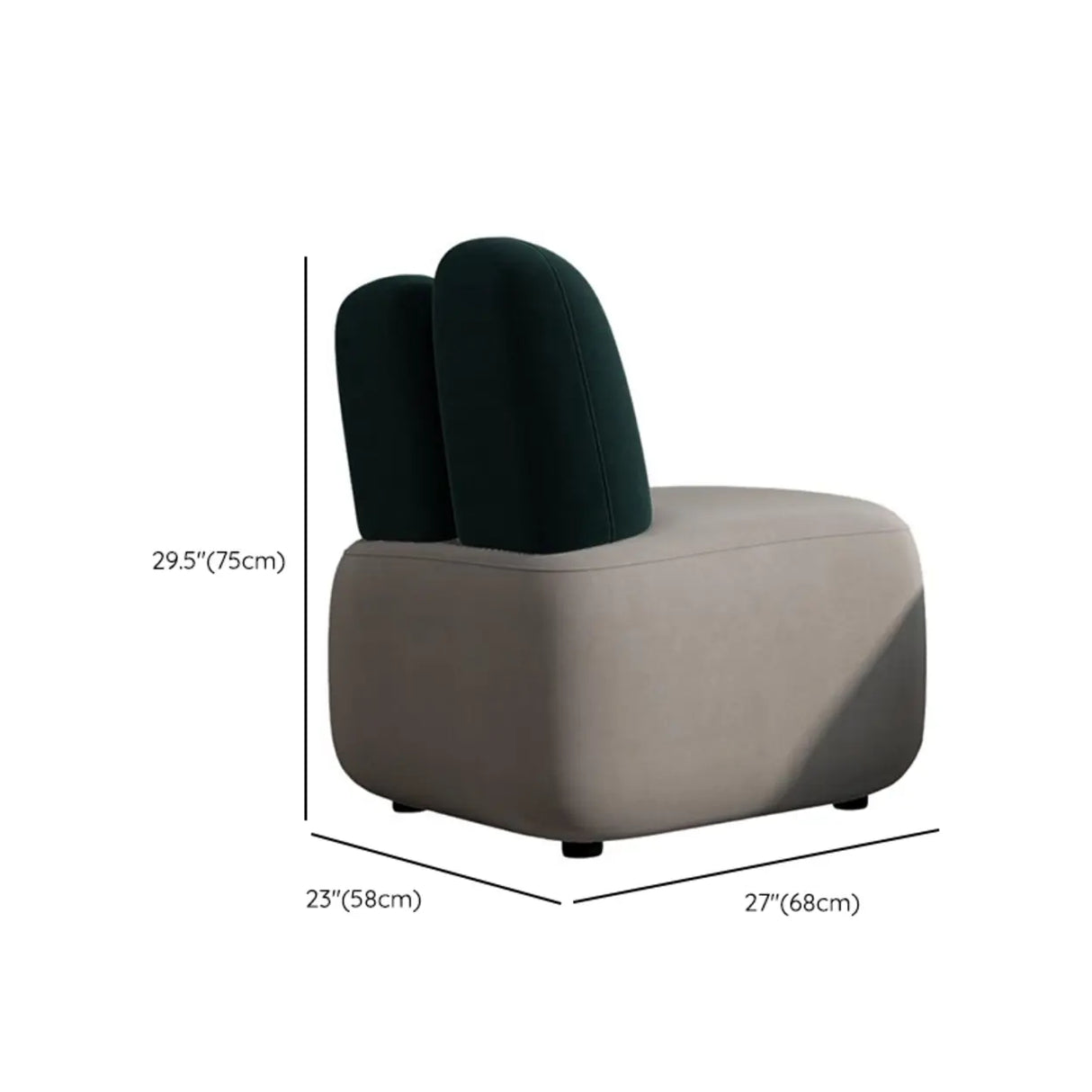 Modern Houndstooth Grey Ergonomic Rabbit Ear Accent Chair Image - 12