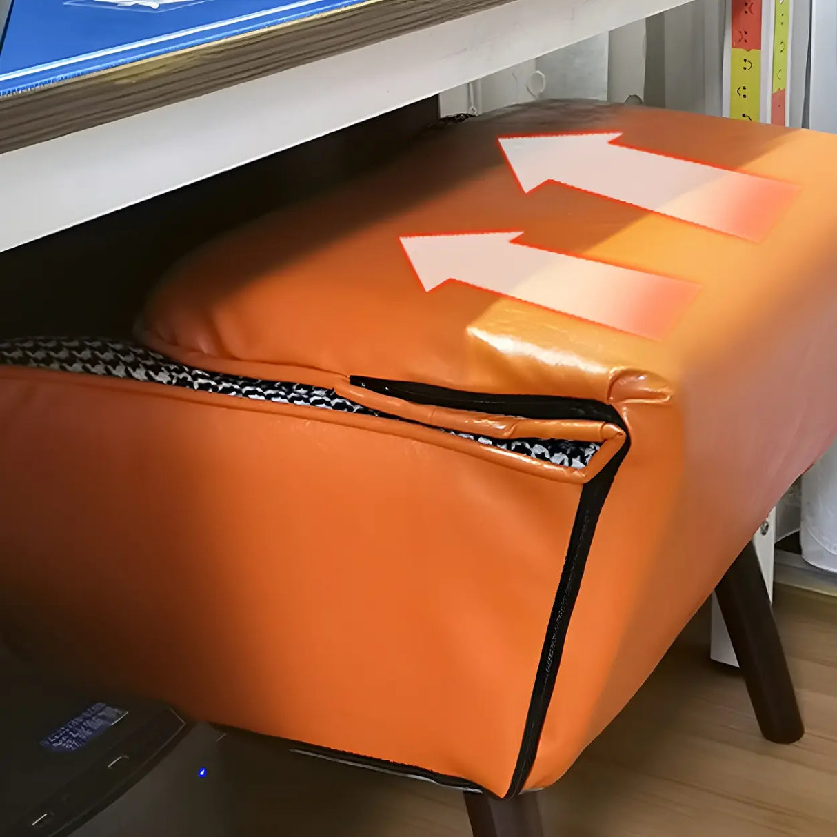 Modern Houndstooth Task Cushioned Wood Office Chair Image - 13