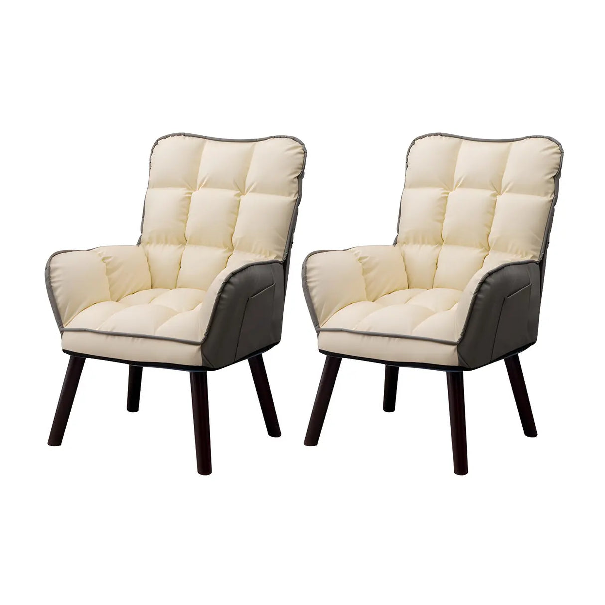 Modern Houndstooth Task Cushioned Wood Office Chair Image - 14