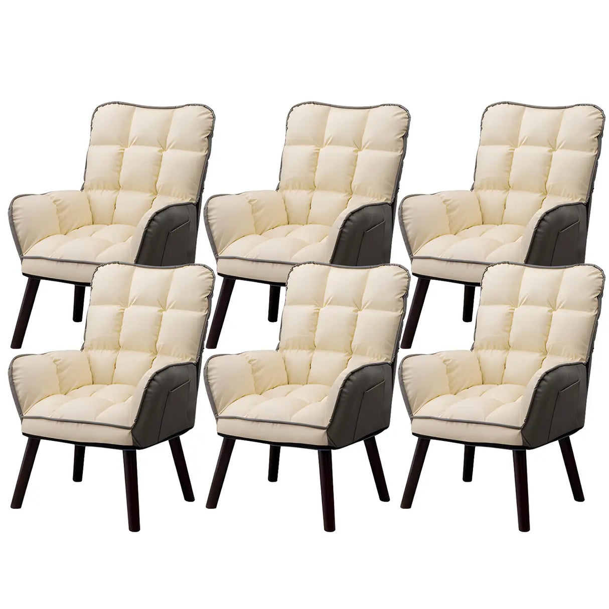 Modern Houndstooth Task Cushioned Wood Office Chair Image - 18