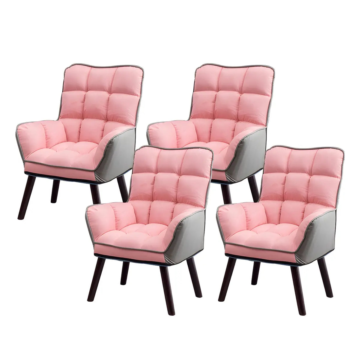 Modern Houndstooth Task Cushioned Wood Office Chair Image - 23