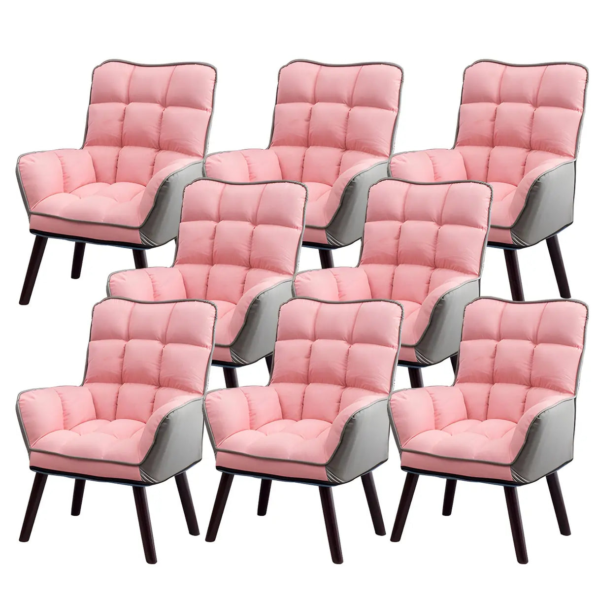 Modern Houndstooth Task Cushioned Wood Office Chair Image - 25