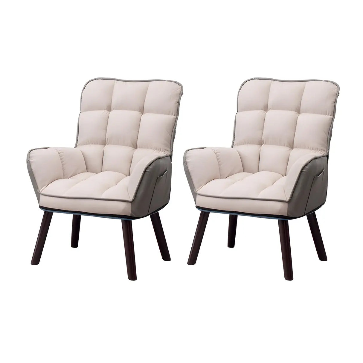 Modern Houndstooth Task Cushioned Wood Office Chair Image - 27