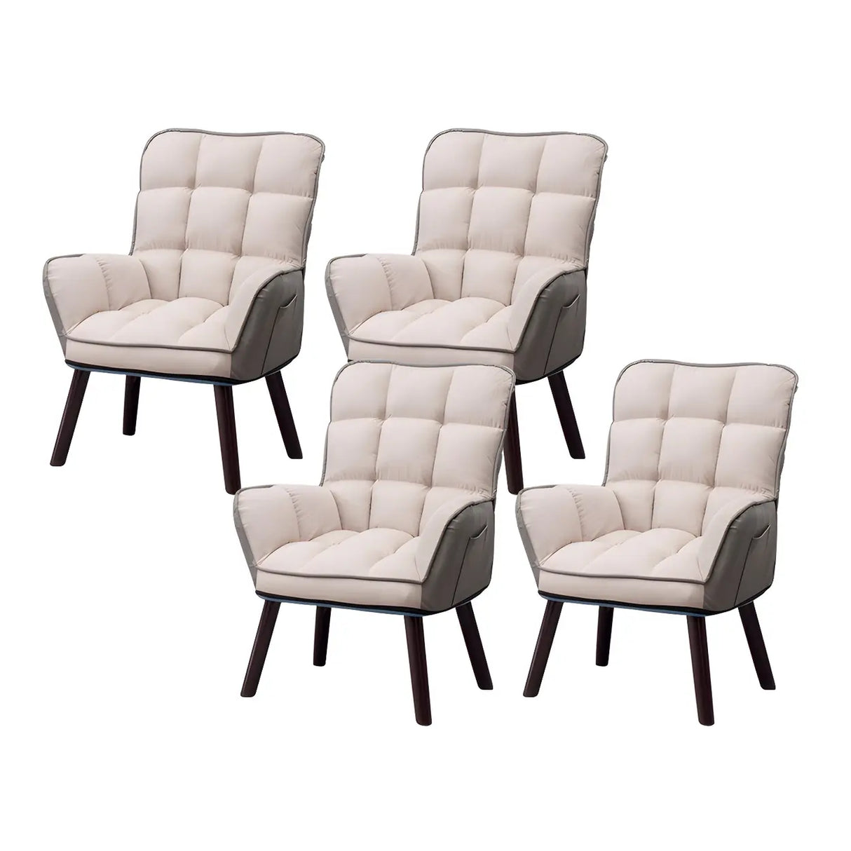 Modern Houndstooth Task Cushioned Wood Office Chair Image - 28