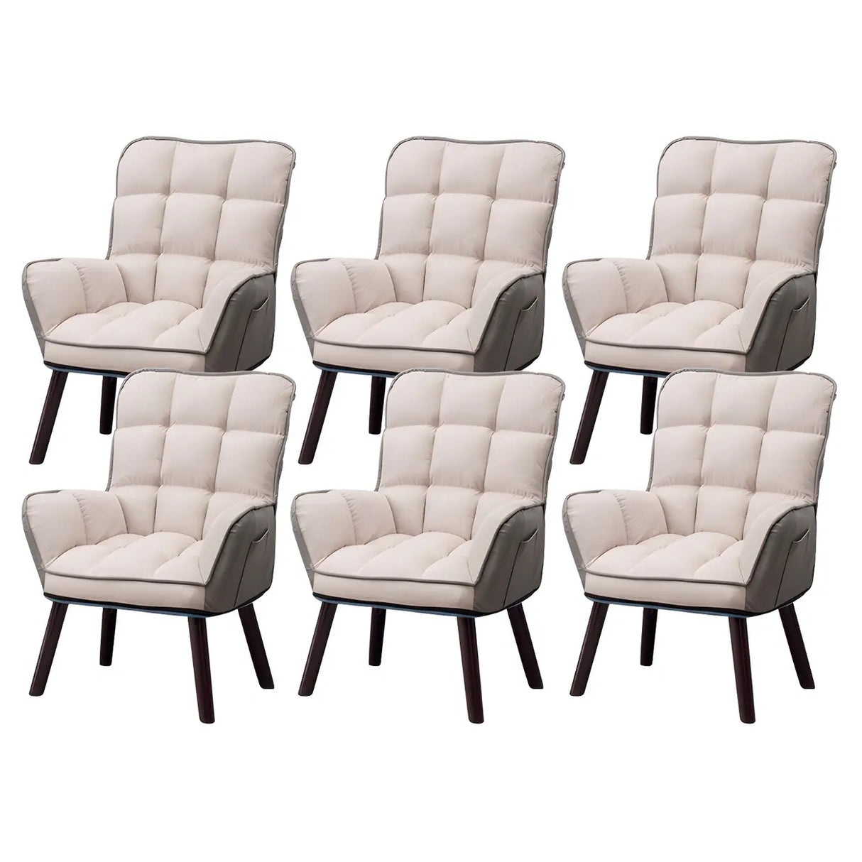 Modern Houndstooth Task Cushioned Wood Office Chair Image - 29