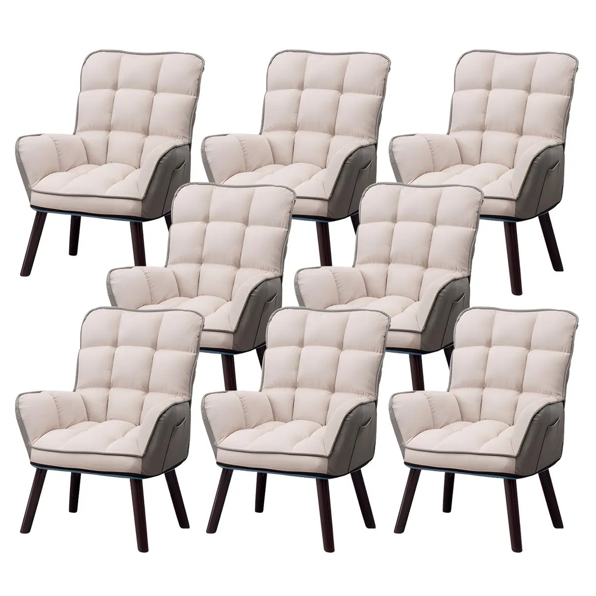 Modern Houndstooth Task Cushioned Wood Office Chair Image - 30