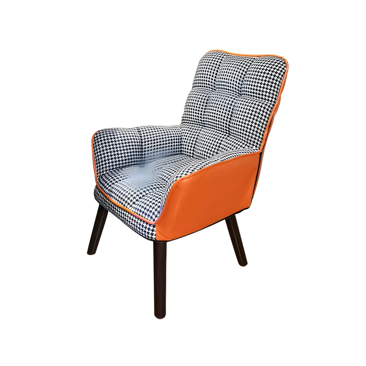 Modern Houndstooth Task Cushioned Wood Office Chair Image - 9