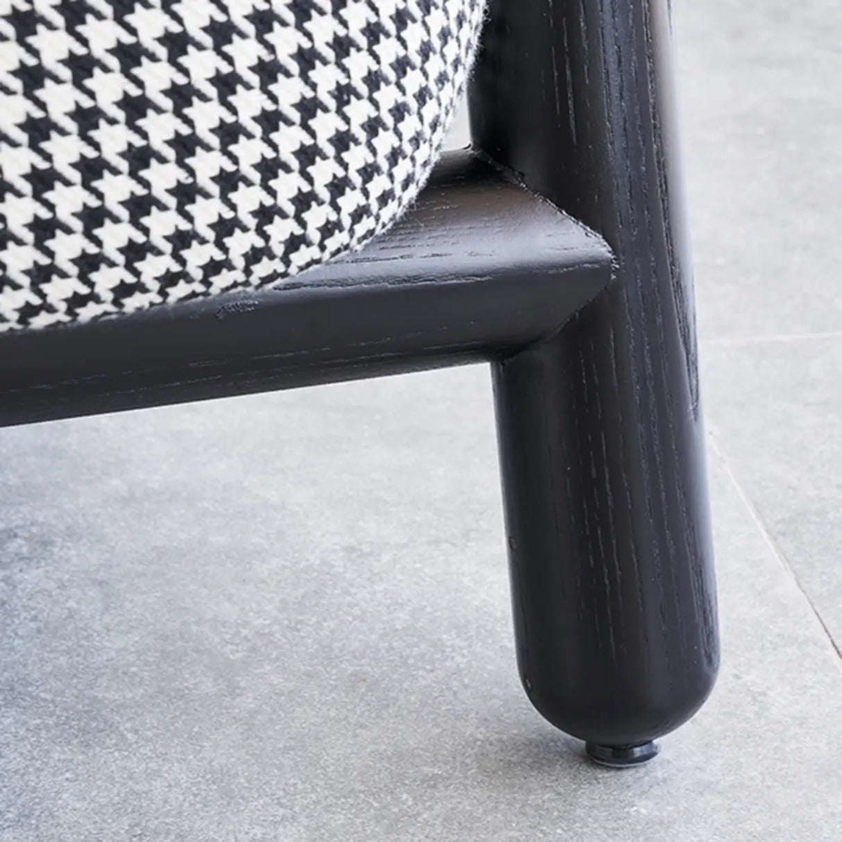 Modern Houndstooth Wood Lounge Accent Chair with Arms Image - 7