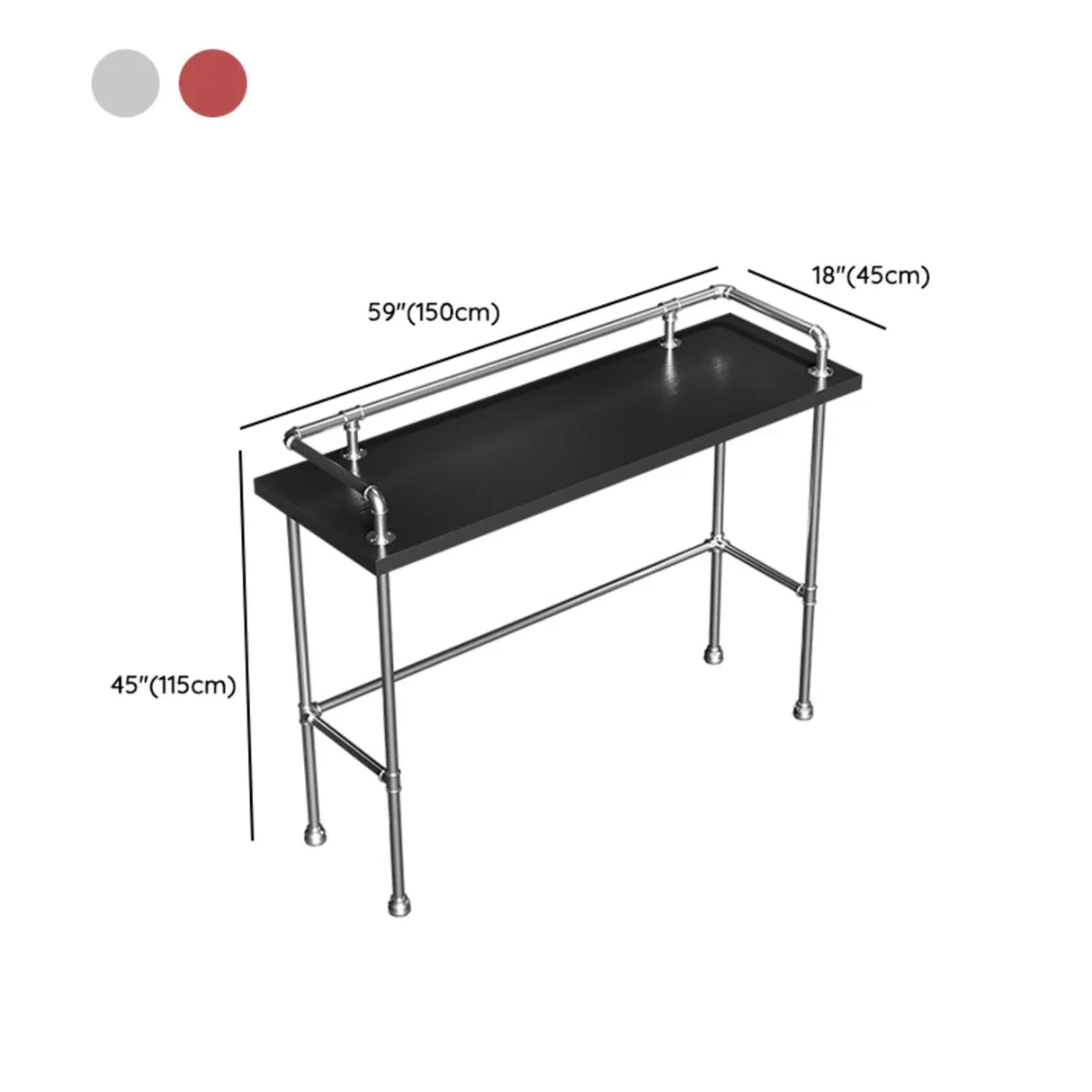 Modern Industrial Spectator Height Bar Table with Railing Image - 11
