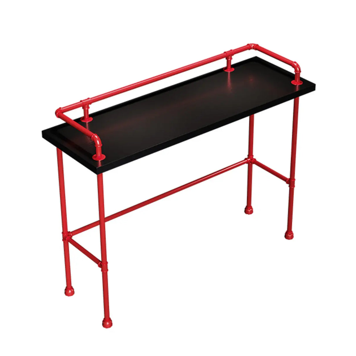 Modern Industrial Spectator Height Bar Table with Railing Image - 6