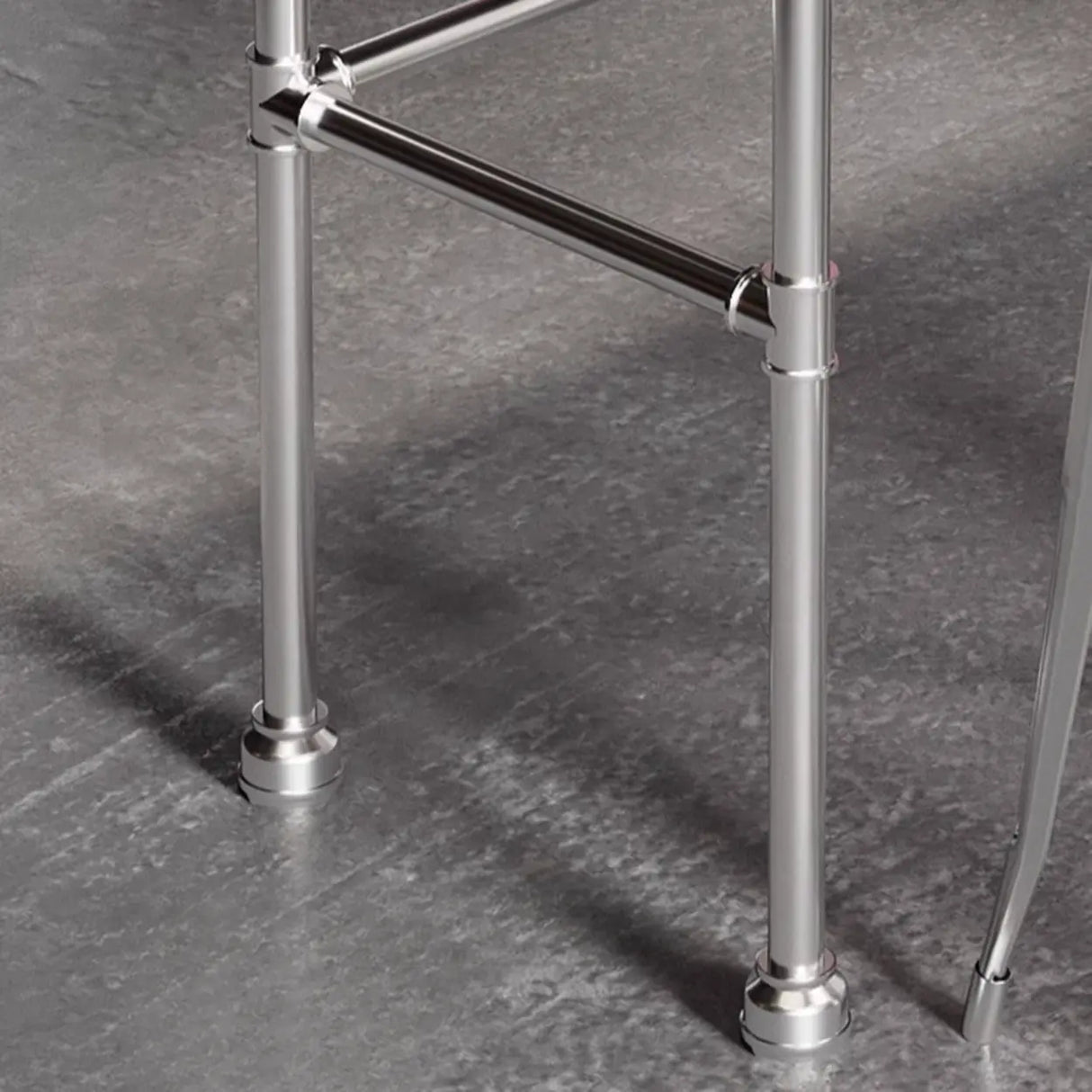 Modern Industrial Spectator Height Bar Table with Railing Image - 9