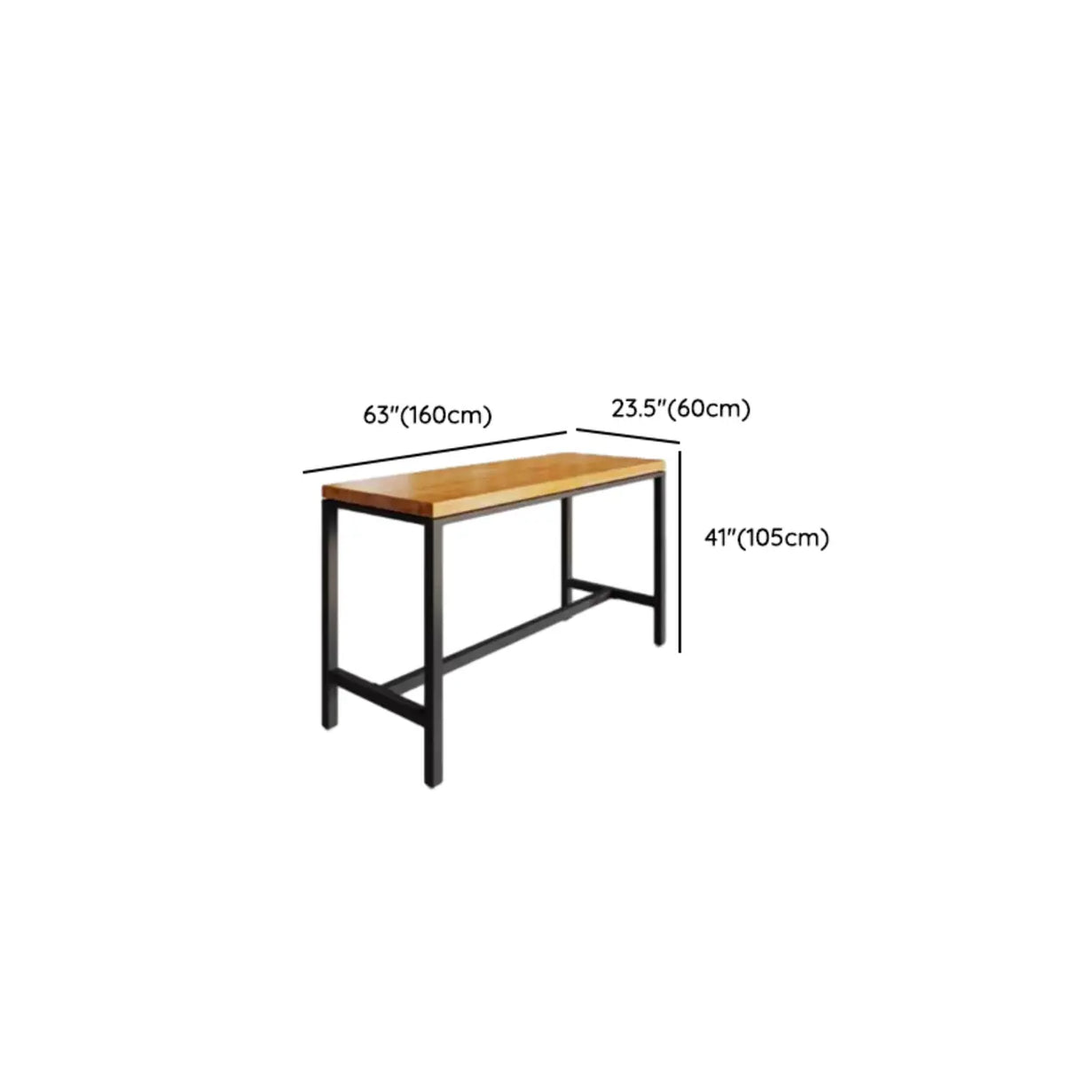 Modern Industrial Square Bar Height Cafe Table with Footrest Image - 12