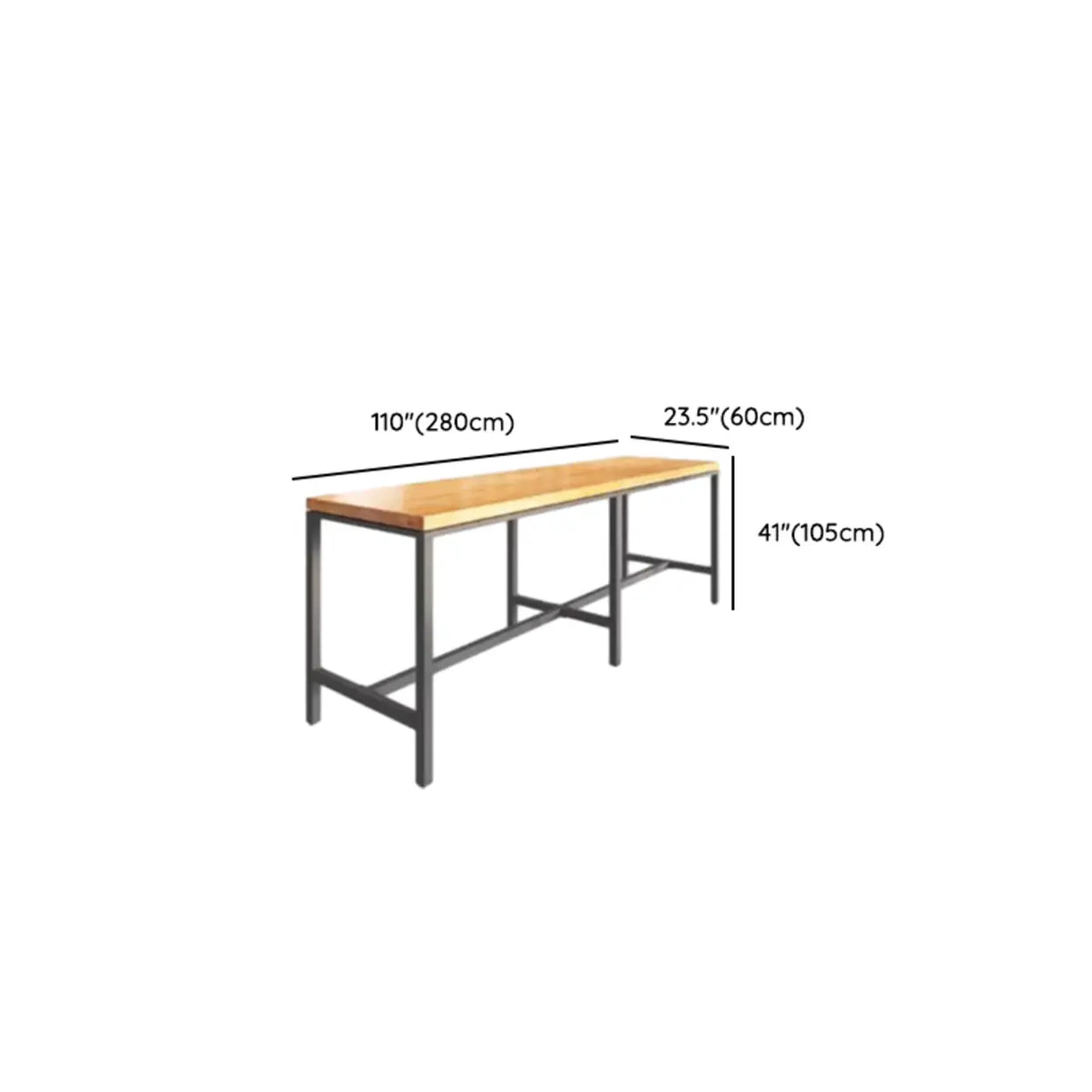 Modern Industrial Square Bar Height Cafe Table with Footrest Image - 18