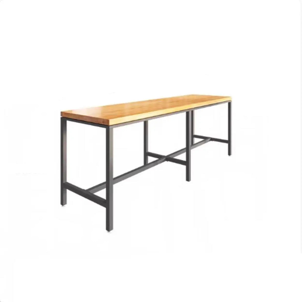 Modern Industrial Square Bar Height Cafe Table with Footrest Image - 3