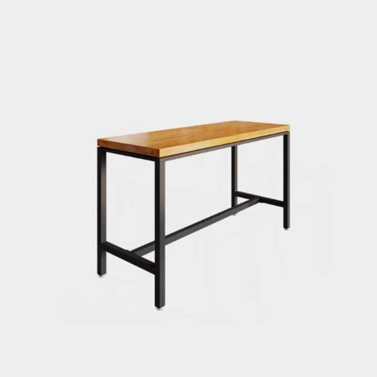 Modern Industrial Square Bar Height Cafe Table with Footrest Image - 5