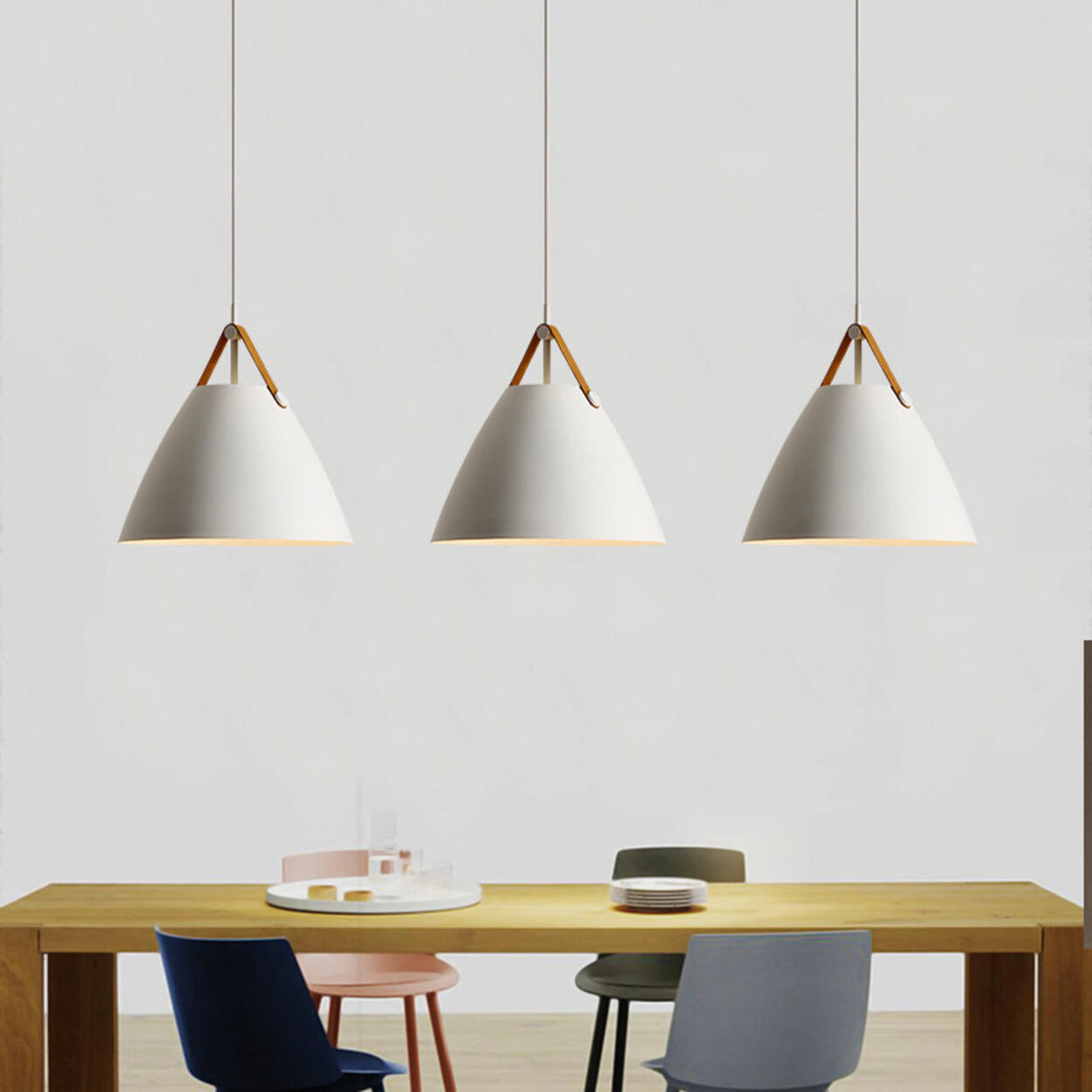 Modern Iron Cone Pendant Light Adjustable Cord Image - 1