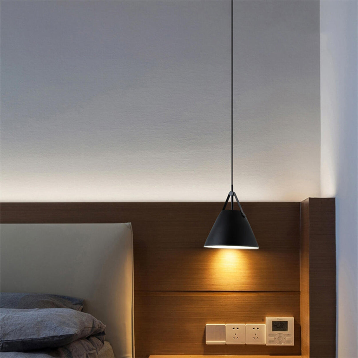 Modern Iron Cone Pendant Light Adjustable Cord Image - 16