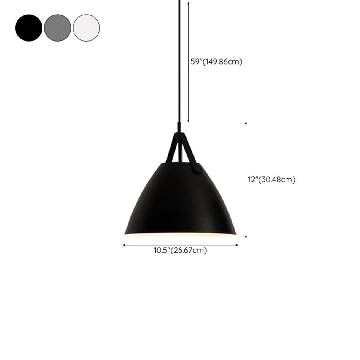 Modern Iron Cone Pendant Light Adjustable Cord