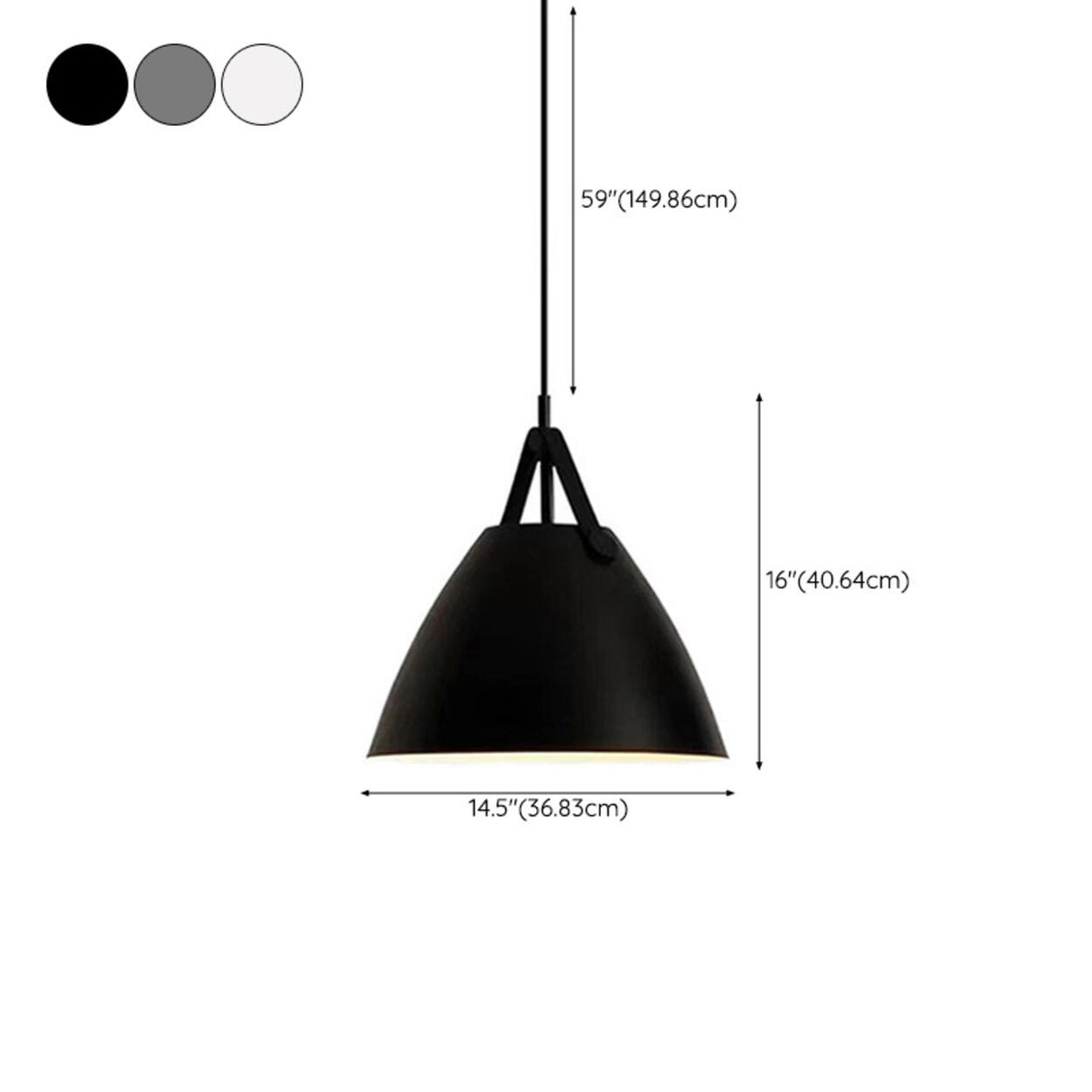 Modern Iron Cone Pendant Light Adjustable Cord Image - 21