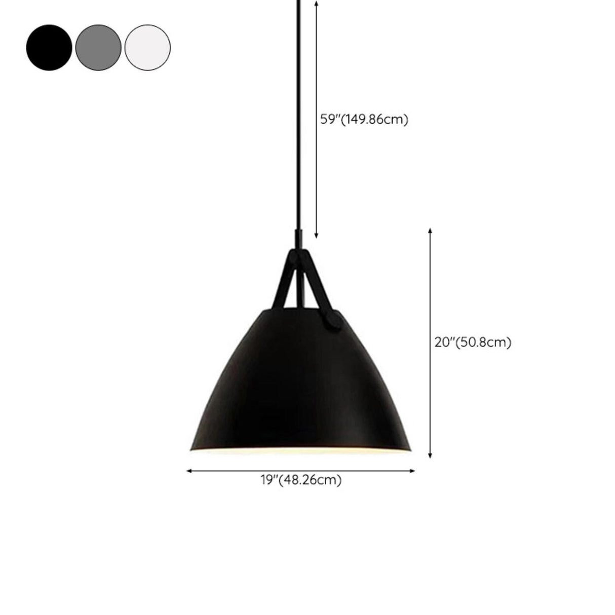 Modern Iron Cone Pendant Light Adjustable Cord Image - 22