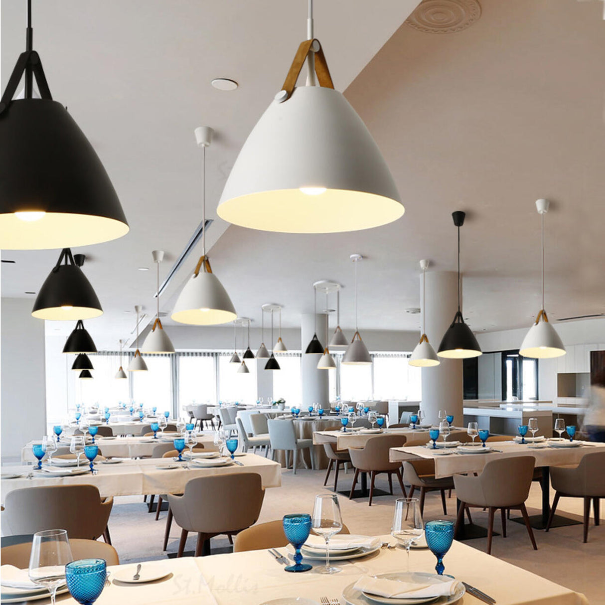 Modern Iron Cone Pendant Light Adjustable Cord Image - 4